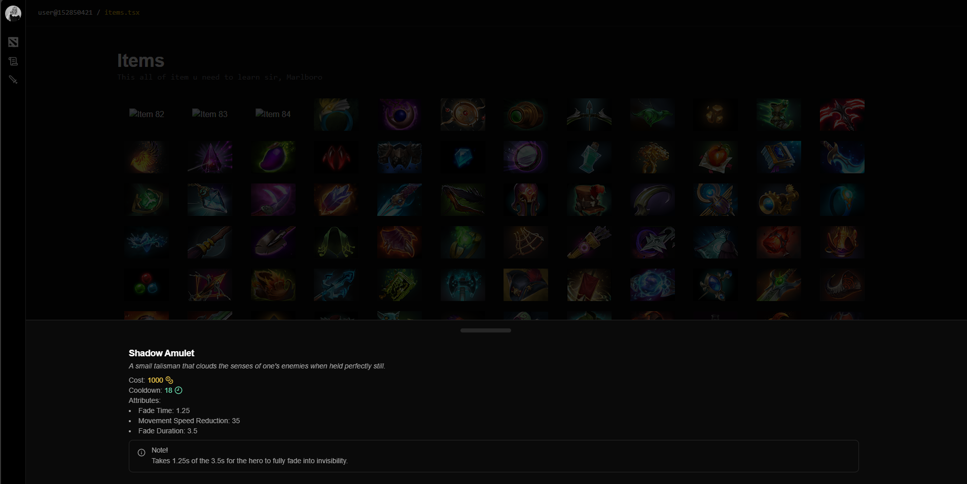 Item Page